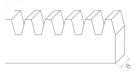 Listwa zębata stalowa 8mm 1mb