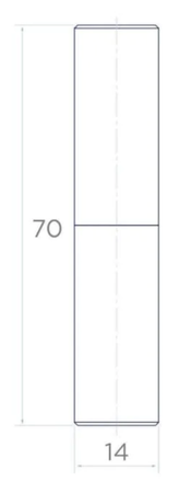 Zawias toczony z kulką Fi14 mm